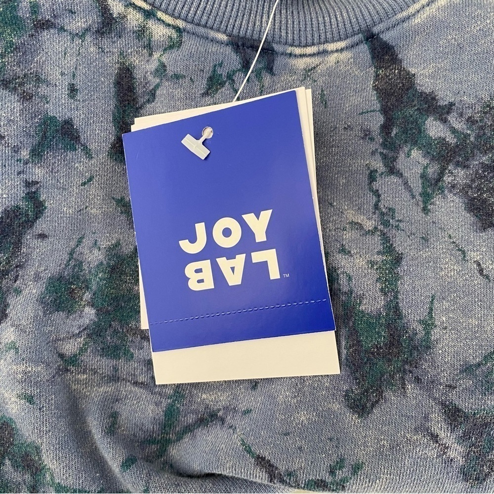 Women’s Tie-Dye Crop Sweater Blue JoyLab Size XS - Picture 6 of 7